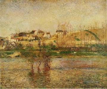Inundación en Pontoise 1882 Camille Pissarro paisaje Pinturas al óleo